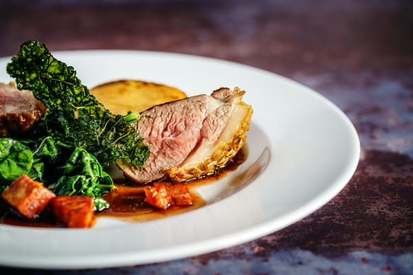 A Sunday post lunch on a white plate